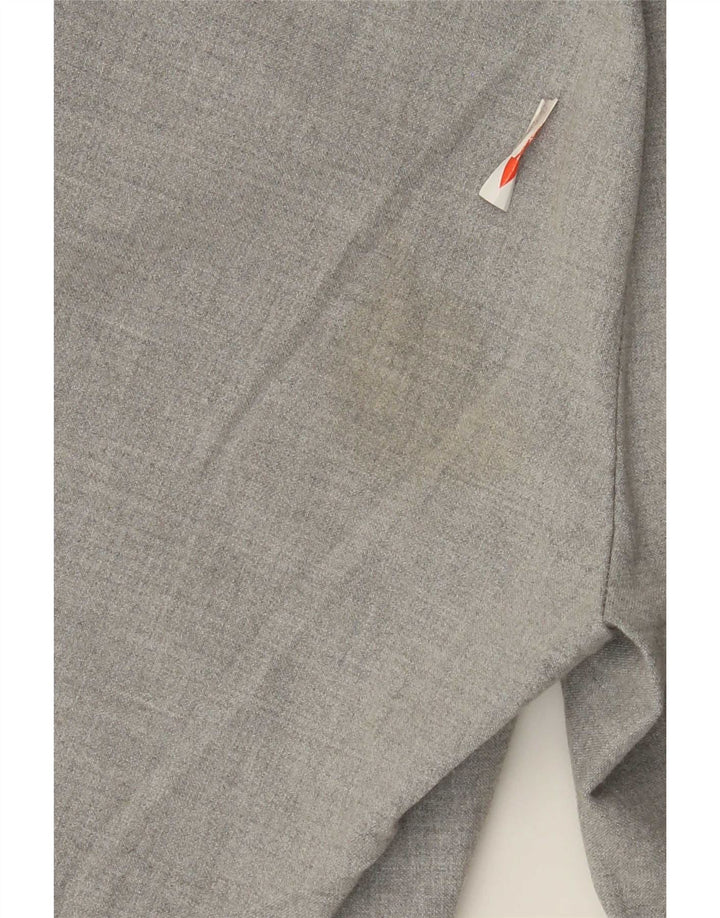 Zara Pantalon de costume slim pour femme Petit W26 L26 Gris Colorblock Polyester