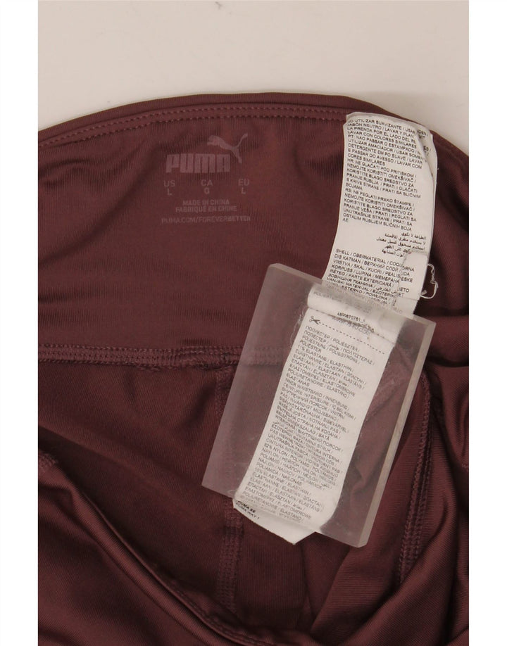 PUMA Legging court pour femme UK 46 Large Bordeaux Polyester