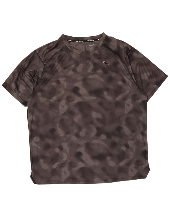 Puma T-Shirt Top XL Homme Gris Camouflage Polyester