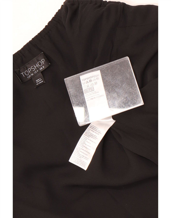Topshop Haut court dos nu pour femme UK 8 Petit Noir Polyester