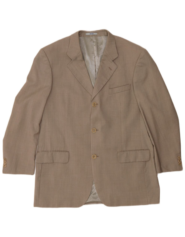 Kenzo Veste Blazer 3 Boutons Homme IT 56 3XL Beige Laine