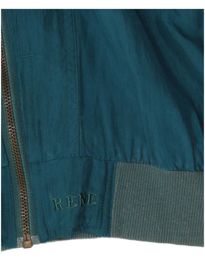 Rene Veste Bomber Homme UK 38 Bleu Moyen Soie