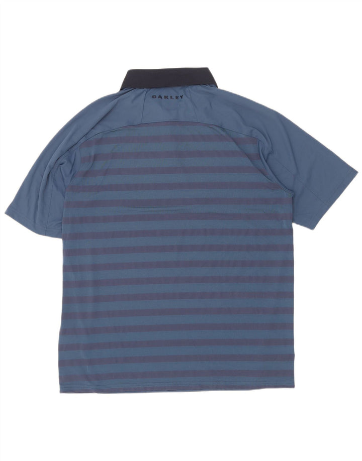 Oakley Polo coupe classique pour homme en polyester à rayures bleues
