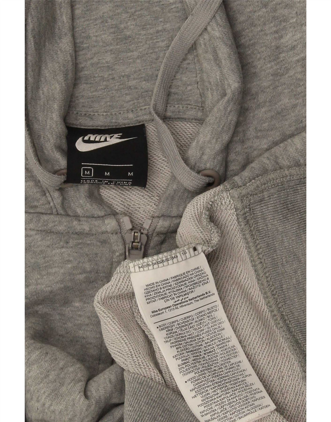 Nike Sweat à capuche zippé en coton moucheté gris moyen pour homme