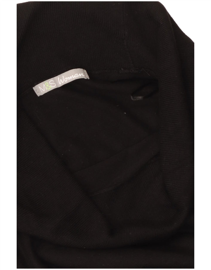 MARKS & SPENCER Pull col roulé pour femme UK 12 Noir moyen