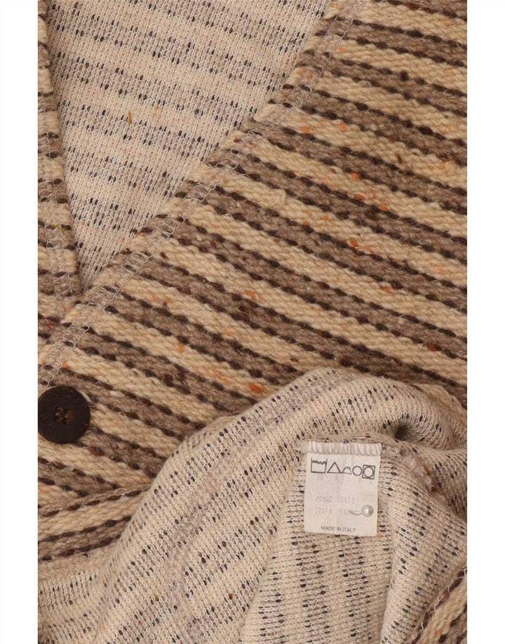 Wit Boy Cardigan sans manches pour homme en laine à rayures beiges