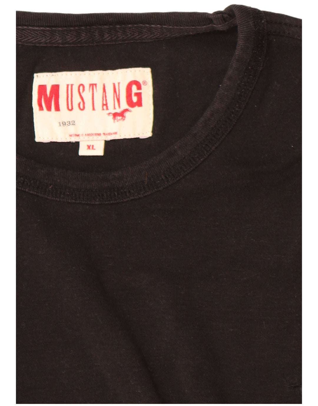 Mustang T-Shirt Homme Top XL Noir Coton