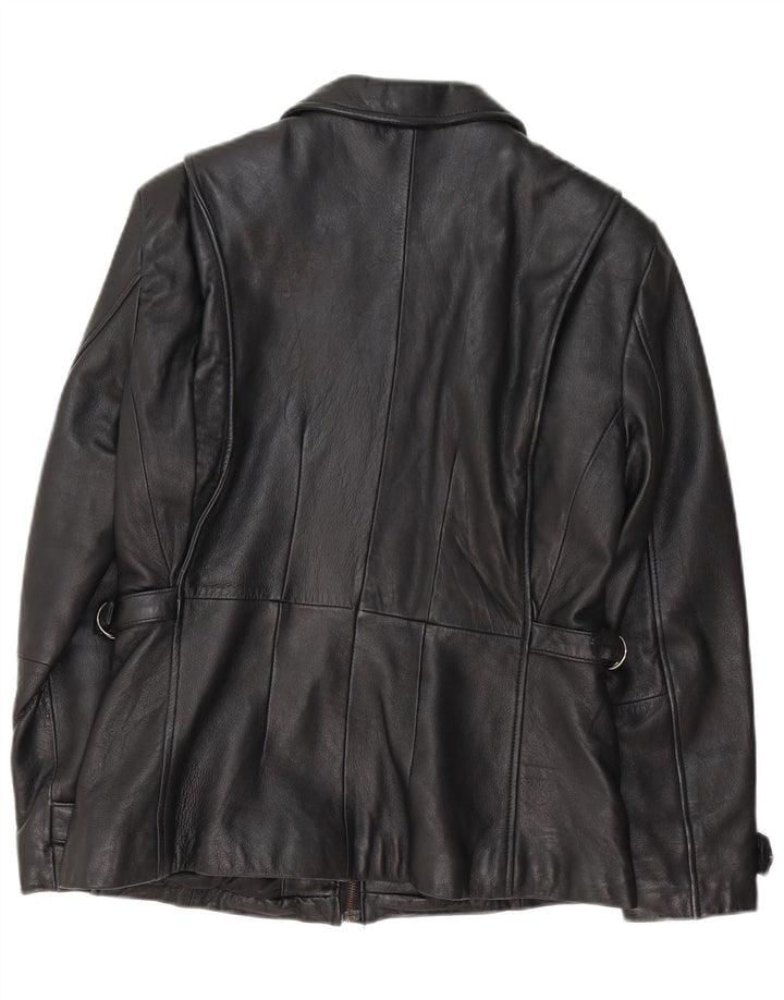 Wilsons Veste en cuir pour femme UK 10 Petit Noir Classique