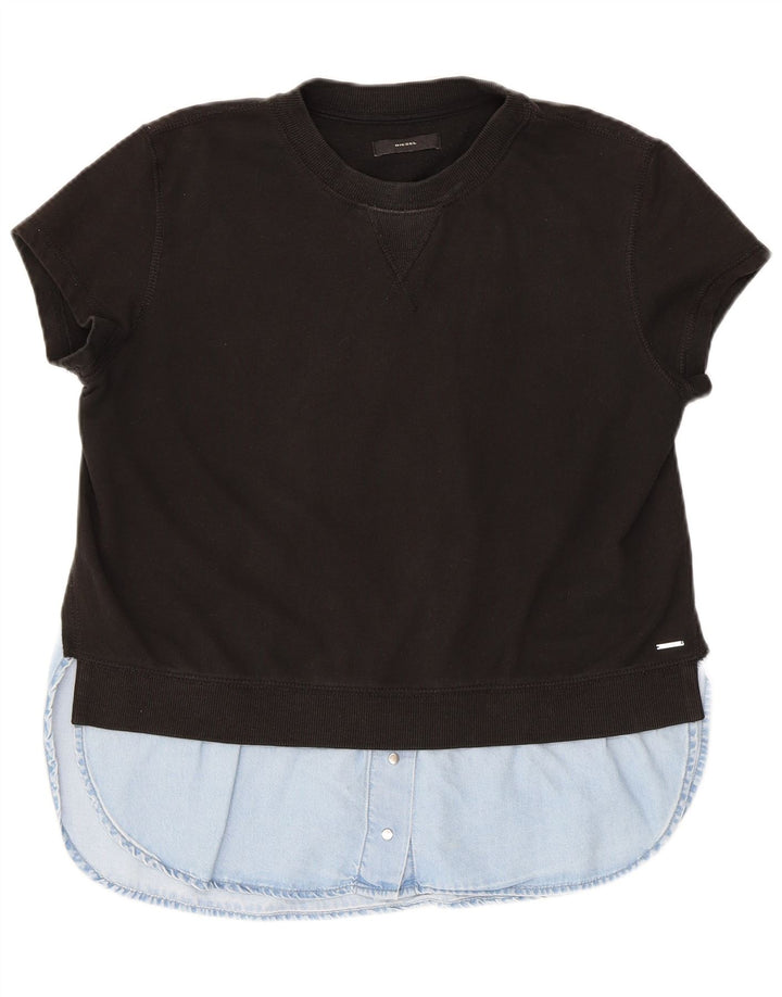 DIESEL Sweat-shirt pour femme UK 44 Medium Noir Colourblock