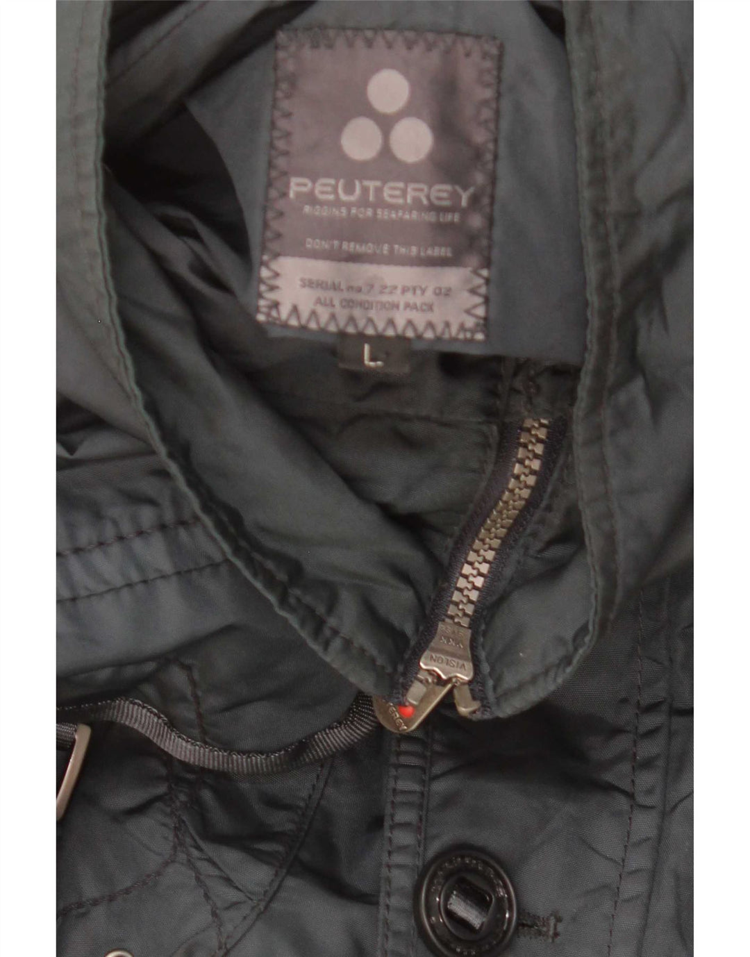 PEUTEREY Veste utilitaire pour hommes UK 40 Large Gris Polyamide