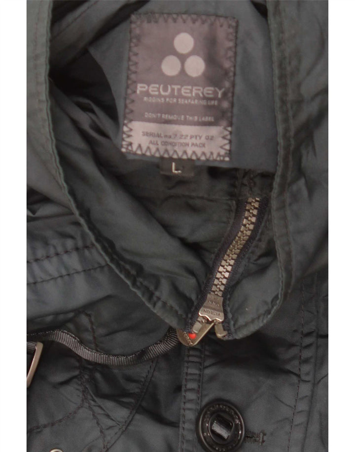 PEUTEREY Veste utilitaire pour hommes UK 40 Large Gris Polyamide