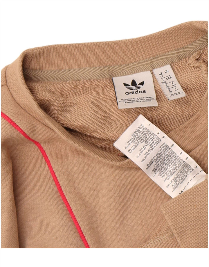 Adidas Sweat-shirt graphique pour femme UK 12 Beige moyen Colourblock