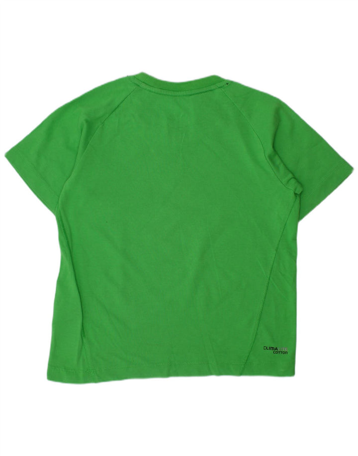 ADIDAS Garçon Climalite Graphic T-Shirt Top 5-6 ans Vert Coton
