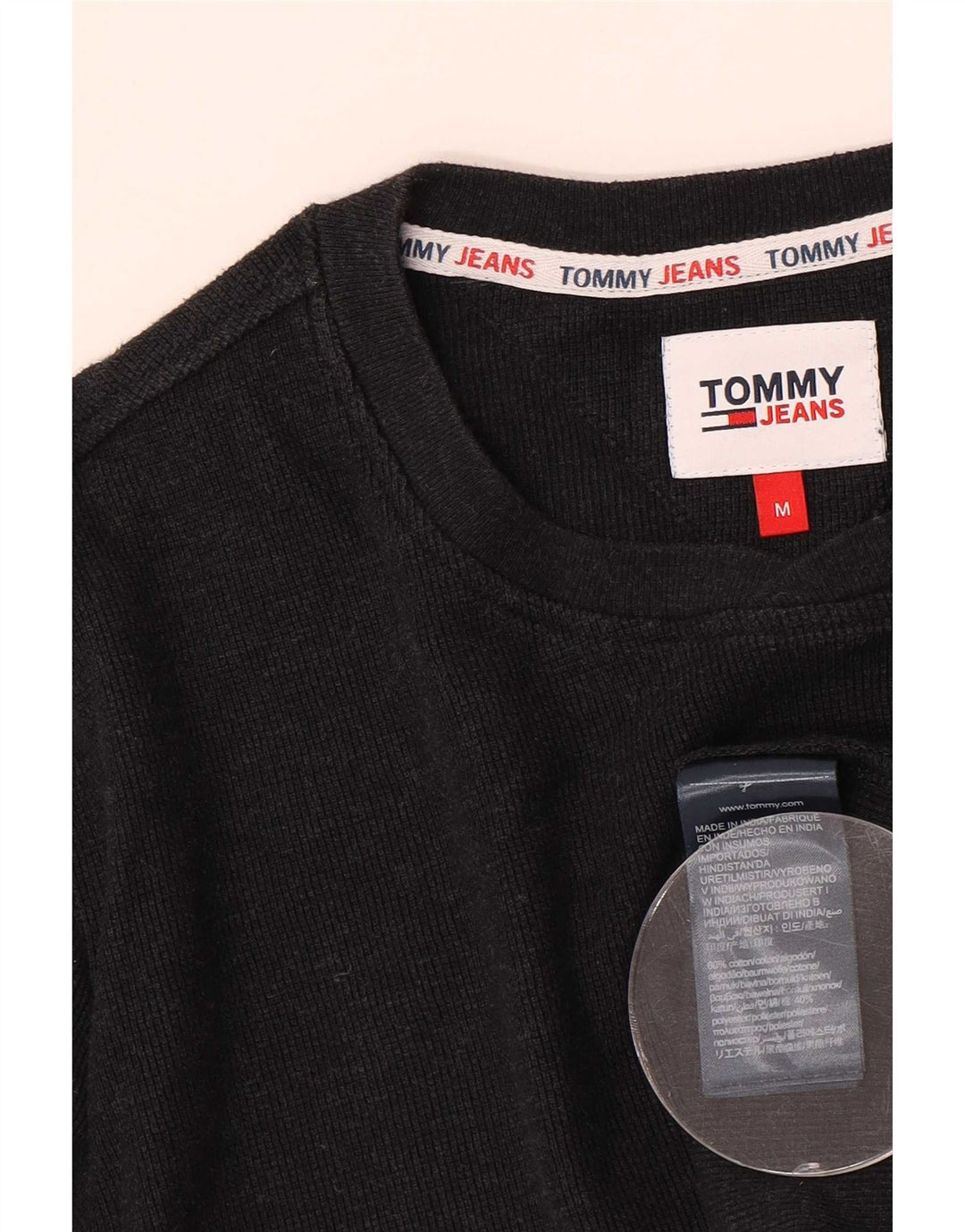 Tommy Hilfiger Haut à manches longues pour homme en coton noir moyen