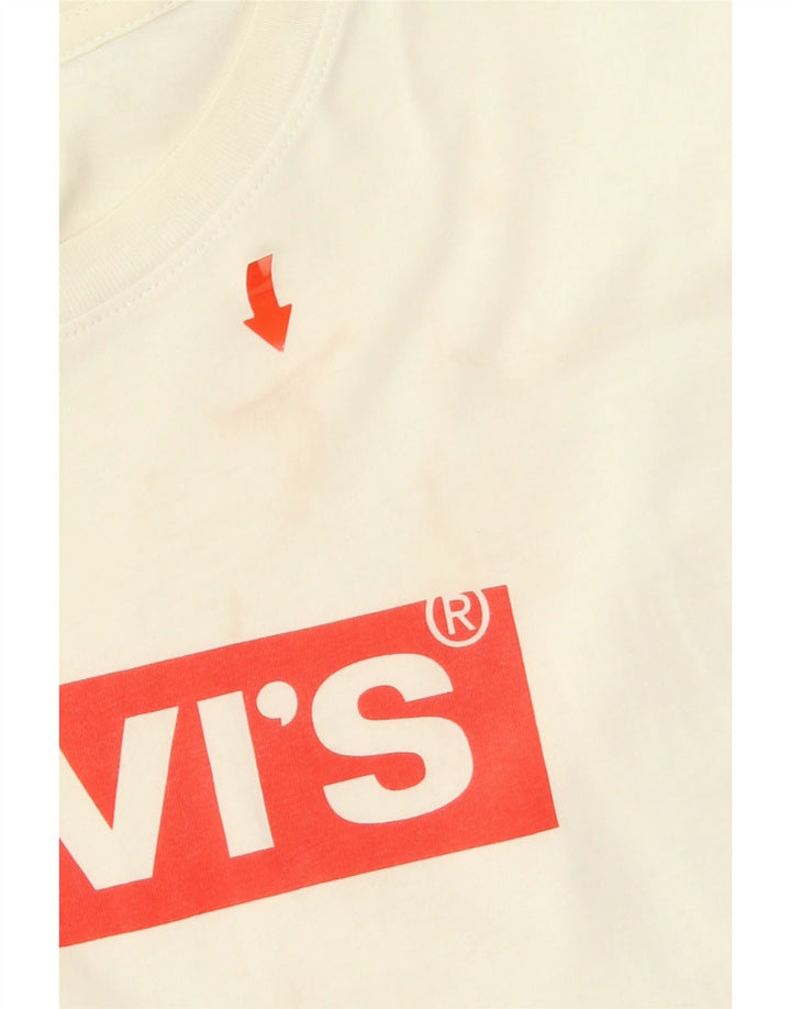 LEVI'S Mens Relaxed Graphic T-Shirt Top Medium White Cotton Vintage Levi's and Second-Hand Levi's from Messina Hembry 