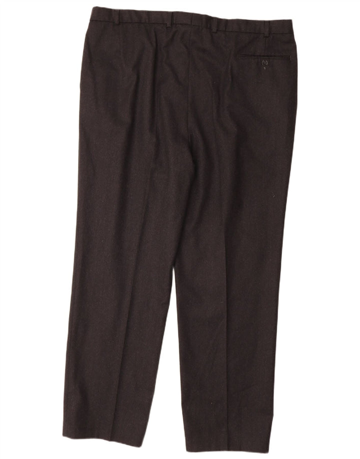 MARKS & SPENCER Pantalon de costume pour homme W44 L33 Laine noire