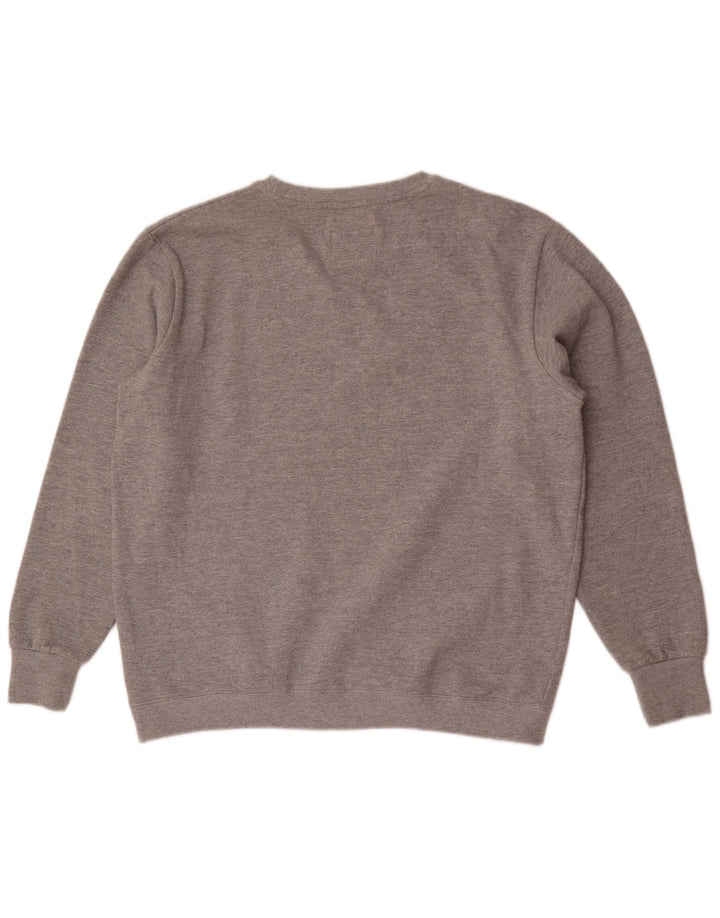 Superdry Homme Graphic Sweatshirt Jumper XL Gris Moucheté Coton