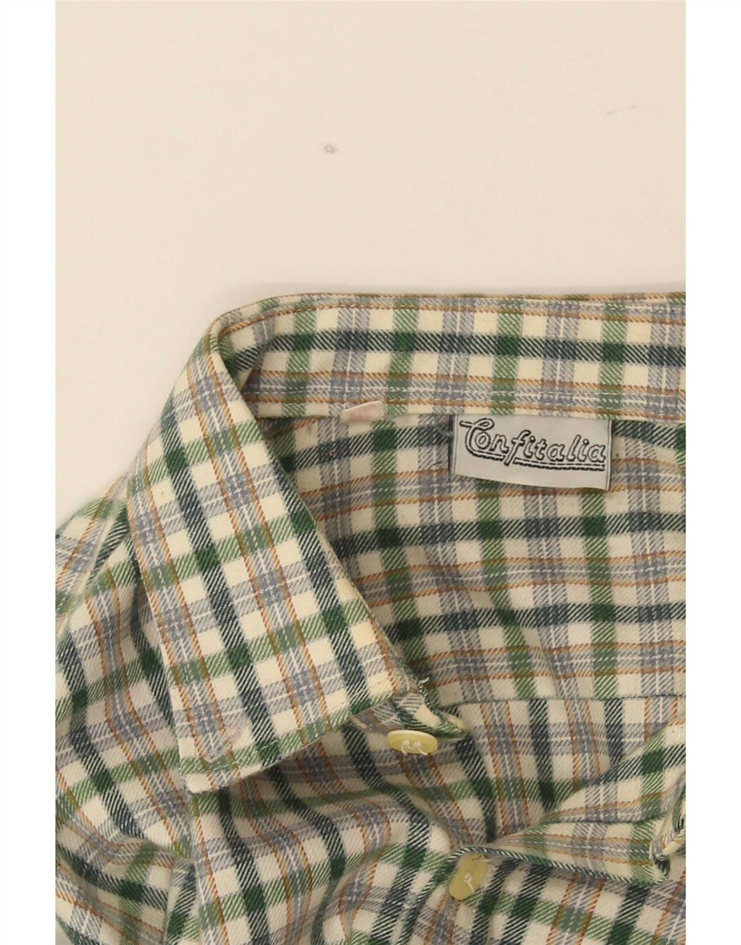 chemise en flanelle vintage pour hommes petit polyester à carreaux verts