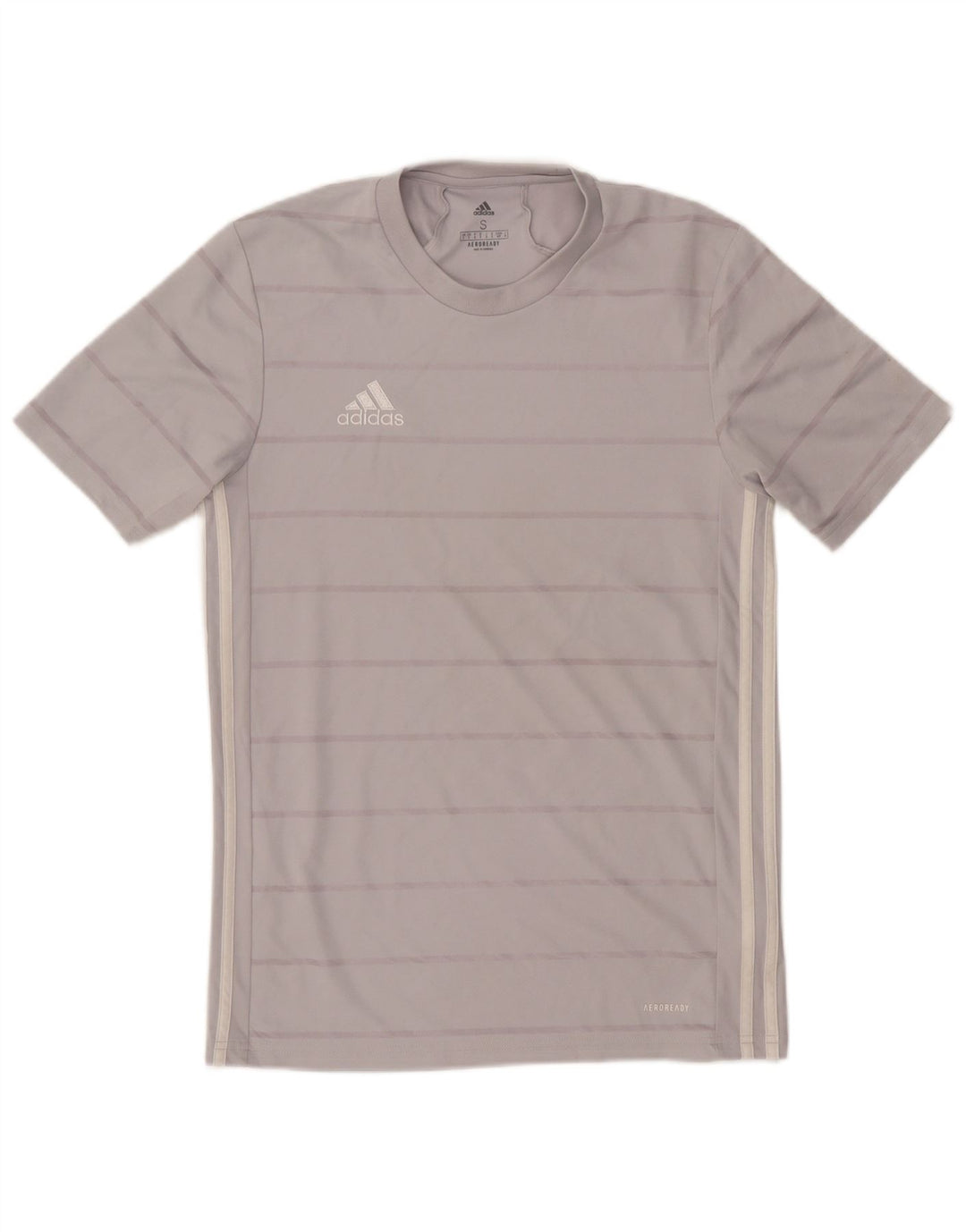 Adidas Hommes Aeroready T-Shirt Haut Petit Gris Rayé Polyester