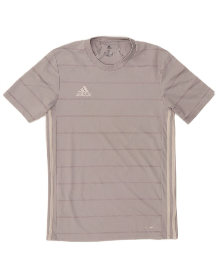 Adidas Hommes Aeroready T-Shirt Haut Petit Gris Rayé Polyester