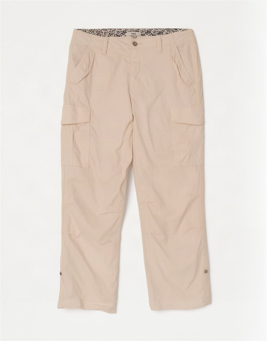 Marks & Spencer Pantalon cargo pour femme UK 14 Large W34 L29 Blanc cassé