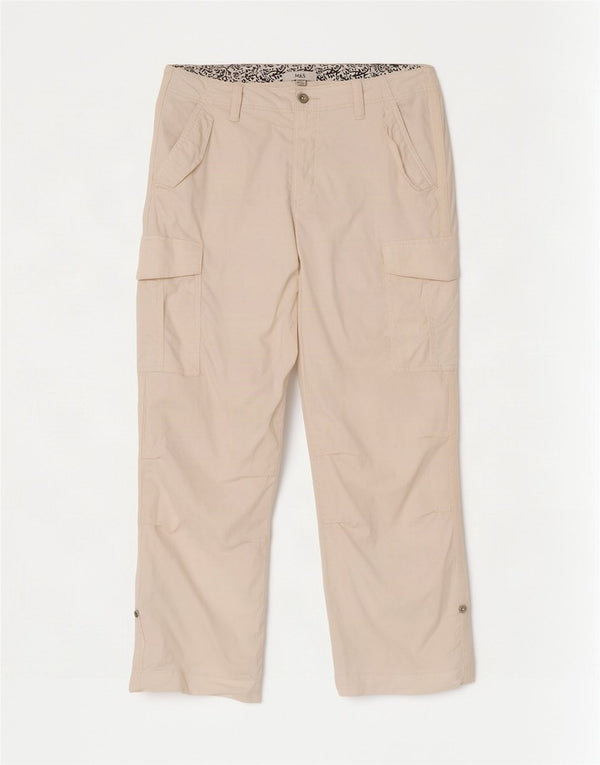 Marks & Spencer Pantalon cargo pour femme UK 14 Large W34 L29 Blanc cassé