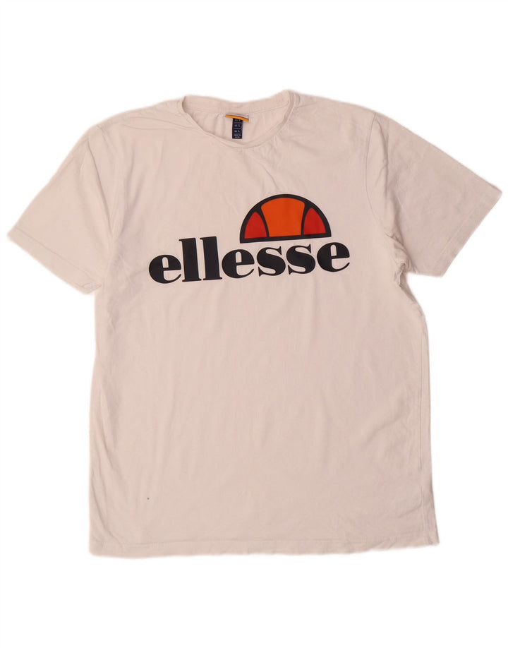 ELLESSE T-Shirt Graphique Homme Grand Blanc Coton