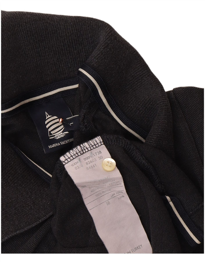 MARINA YACHTING Polo Femme UK 14 Large Noir Coton