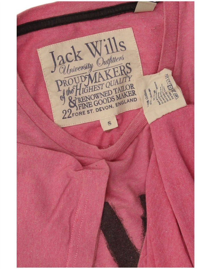 JACK WILLS T-Shirt Graphique Homme Petit Rose Coton