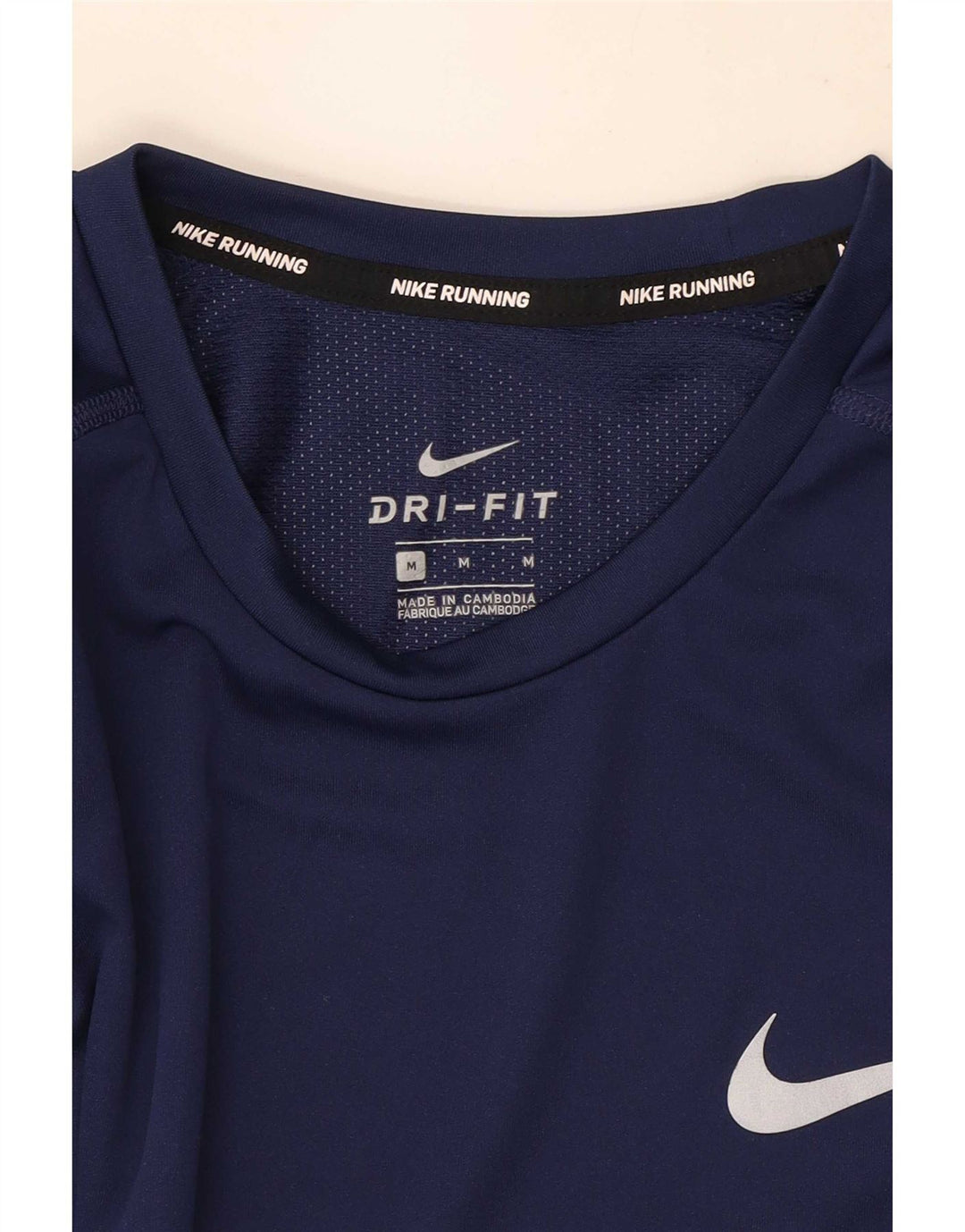 Nike Homme Dri Fit T-Shirt Haut Bleu Marine Moyen