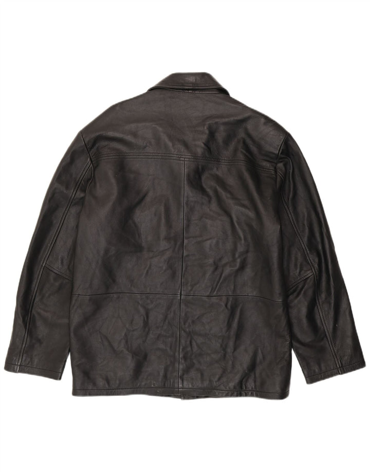 veste en cuir homme vintage UK 40 Grand cuir noir