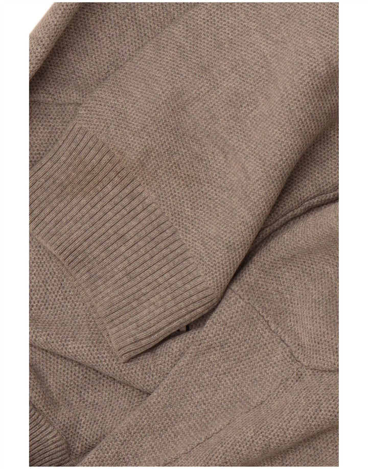 TOMMY HILFIGER Pull Col Zippé Homme XL Gris Coton