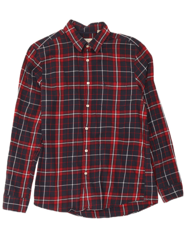 Jack Wills Chemise en flanelle coupe classique pour homme en coton à carreaux bleu moyen