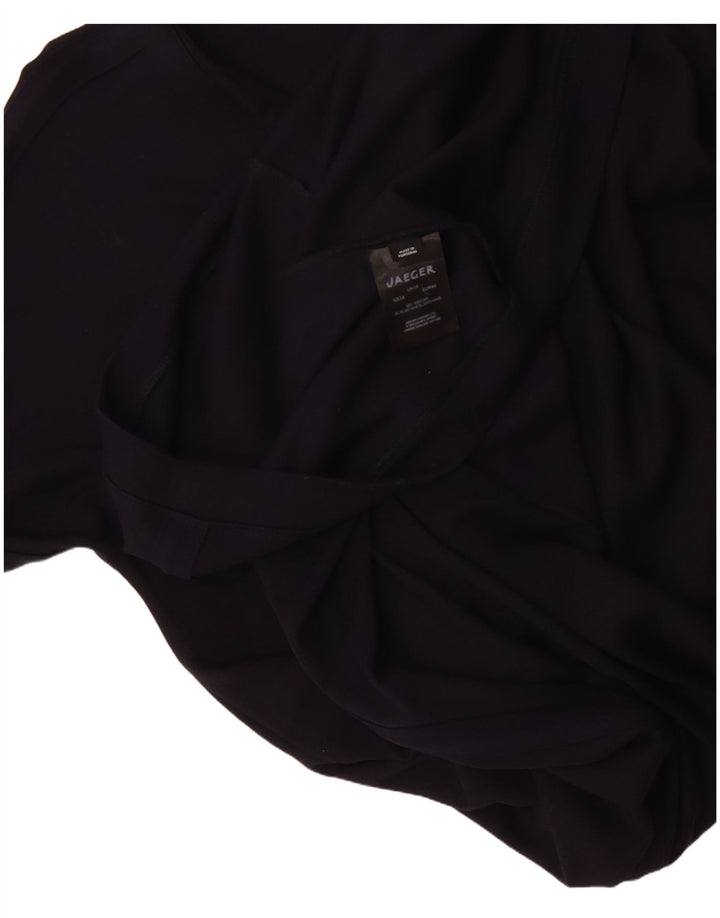 Jaeger Robe basique à manches longues pour femme UK 46 Large Bleu marine Viscose