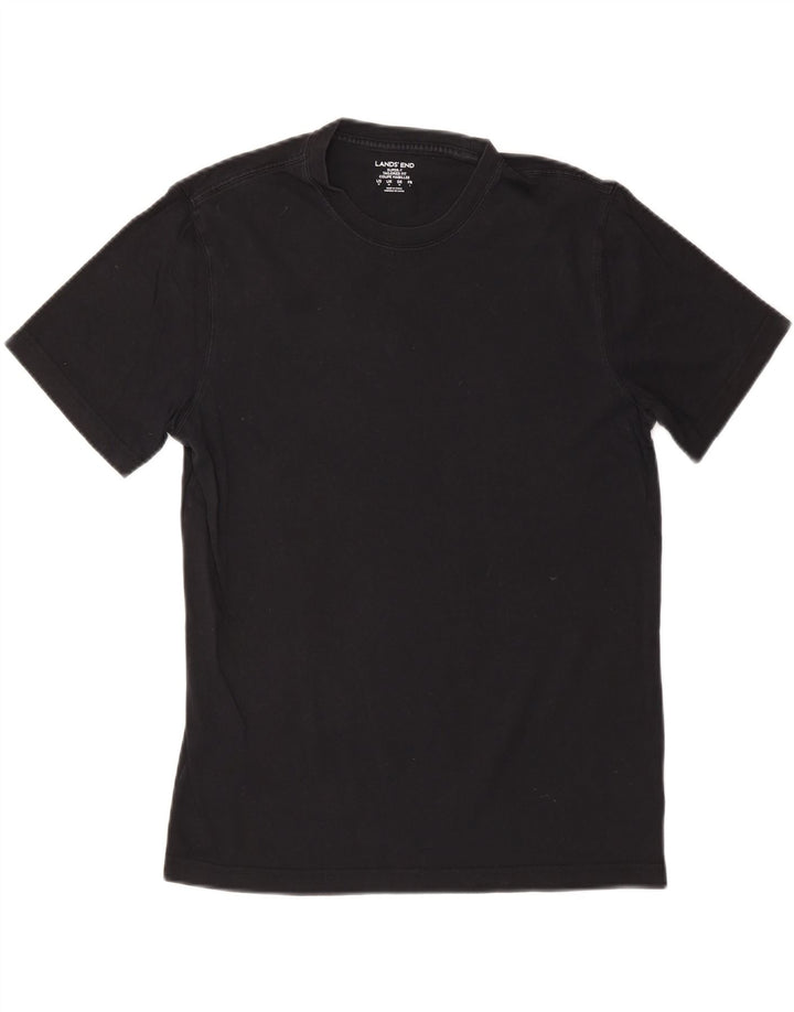 LANDS END T-shirt coupe ajustée pour homme en coton noir moyen