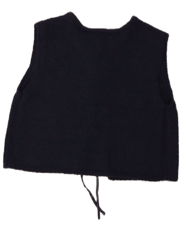 Marks & Spencer Pull cardigan sans manches pour femme UK 12 Bleu marine moyen