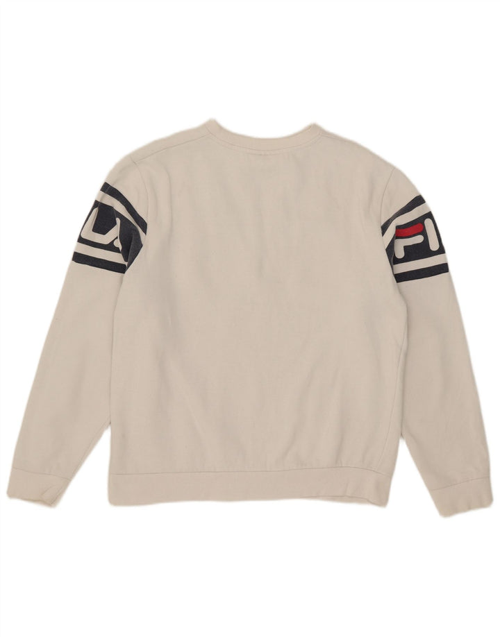 Fila Sweat-shirt graphique pour hommes, grand, en coton color block blanc