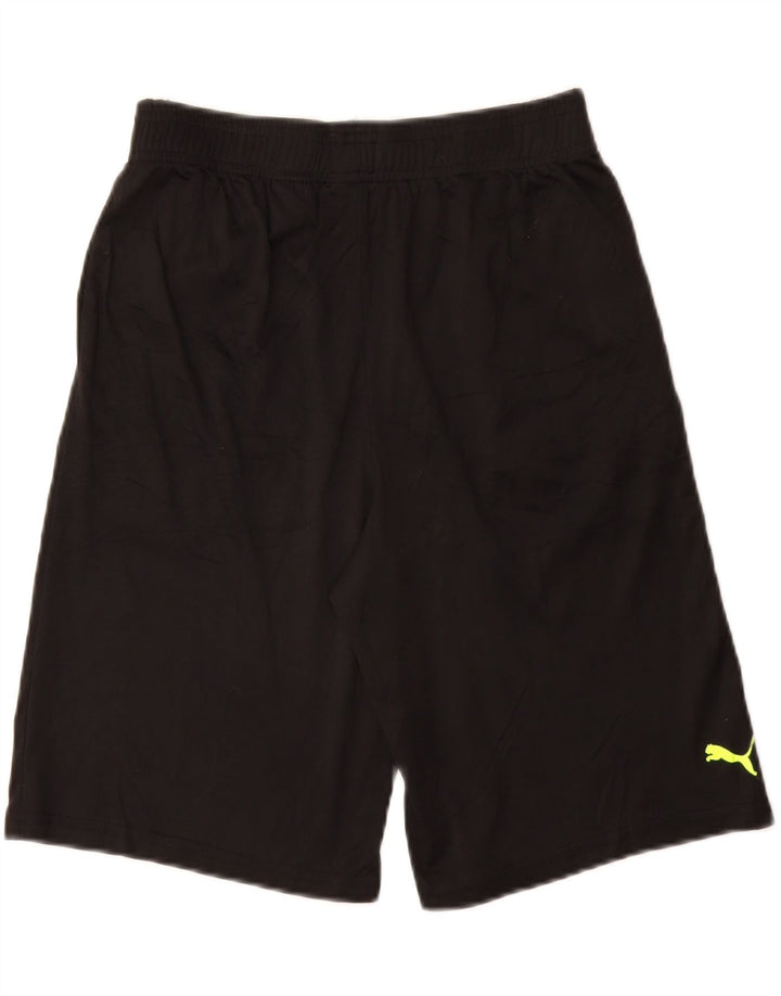 PUMA Short de sport graphique pour garçon 14-15 ans Grand Noir Polyester