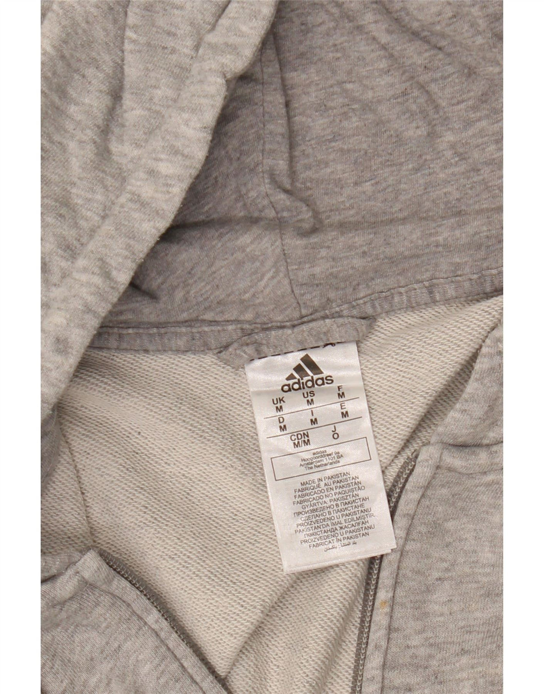 ADIDAS Pull à capuche zippé pour homme en coton moucheté gris moyen