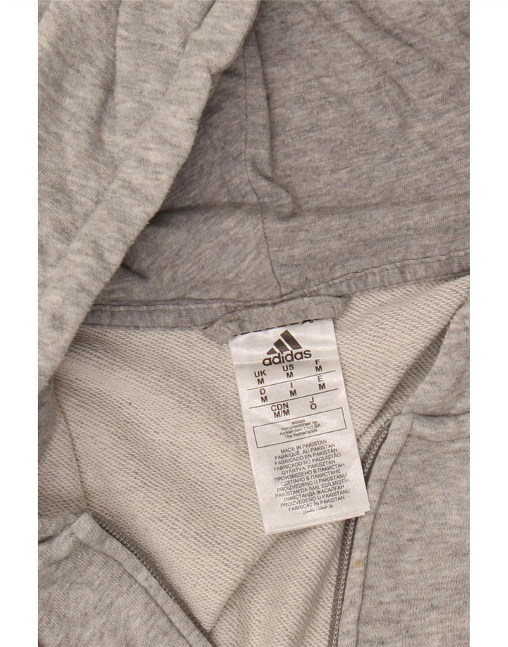 ADIDAS Pull à capuche zippé pour homme en coton moucheté gris moyen