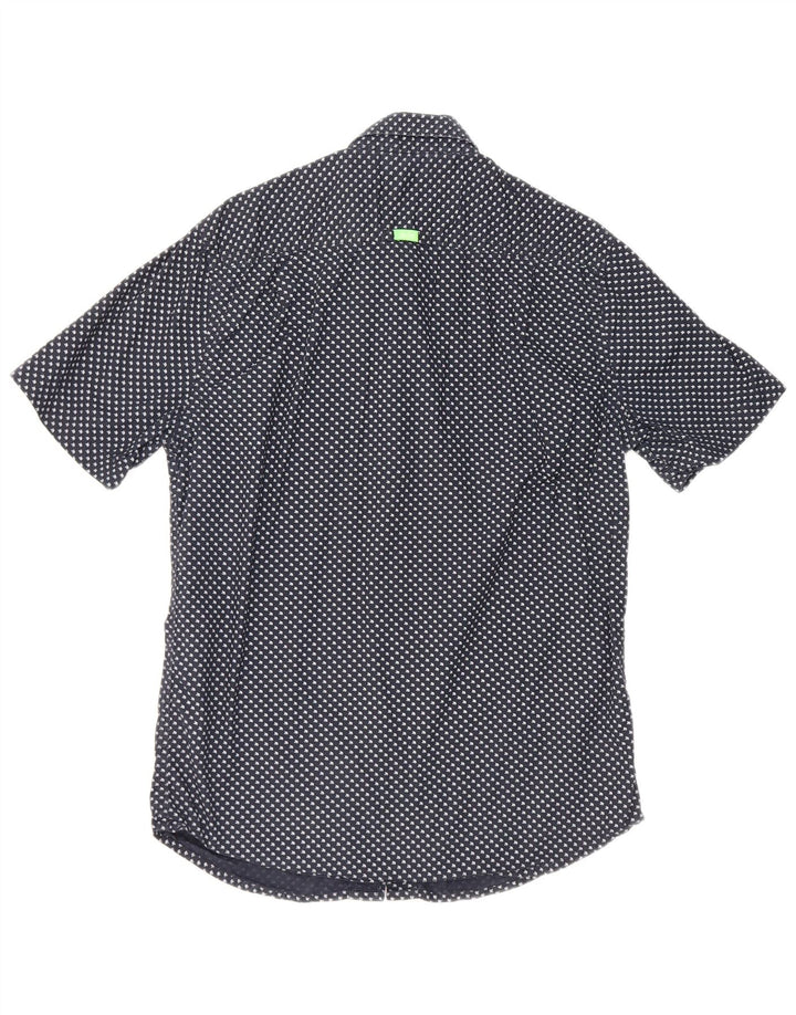 Superdry Chemise à Manches Courtes Homme Bleu Marine Moyen Coton Géométrique
