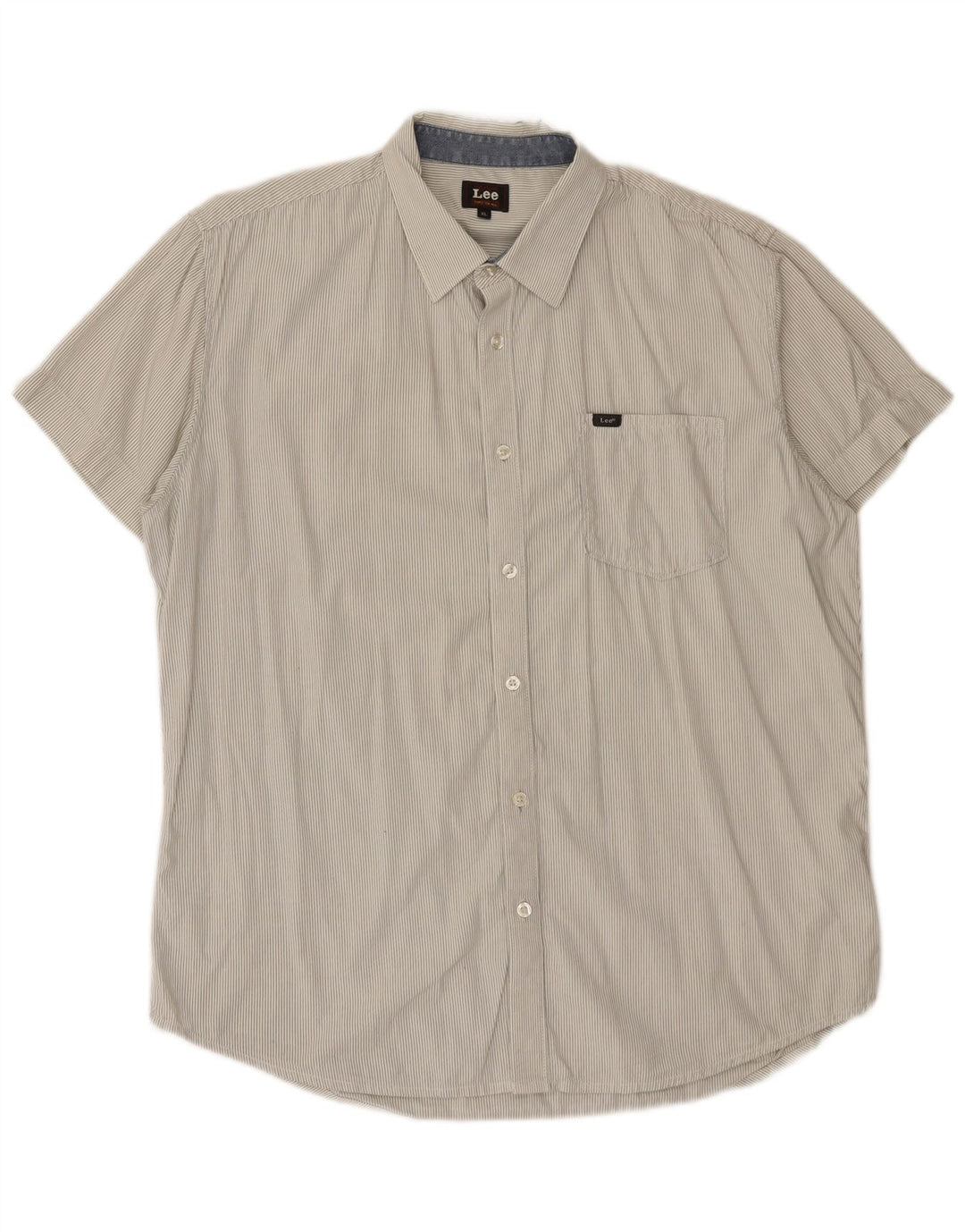 Lee Chemise Homme XL Coton Rayé Blanc