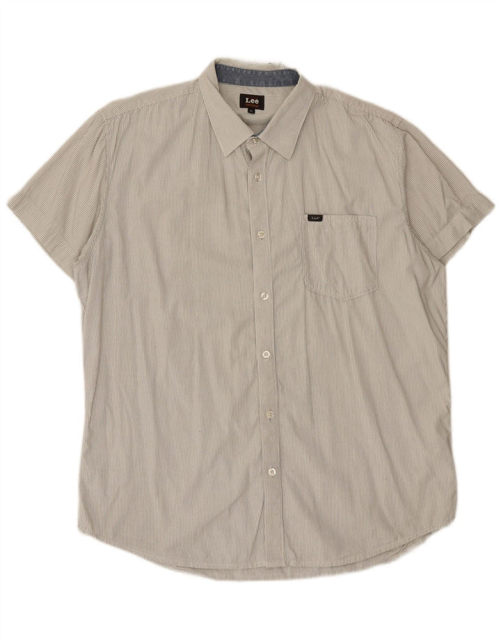 Lee Chemise Homme XL Coton Rayé Blanc