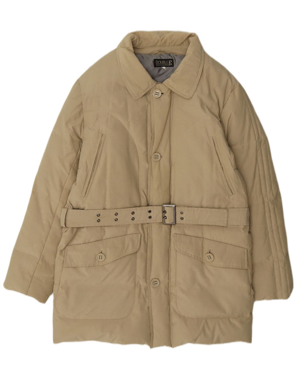 manteau rembourré vintage pour homme UK 40 Grand Polyester Beige