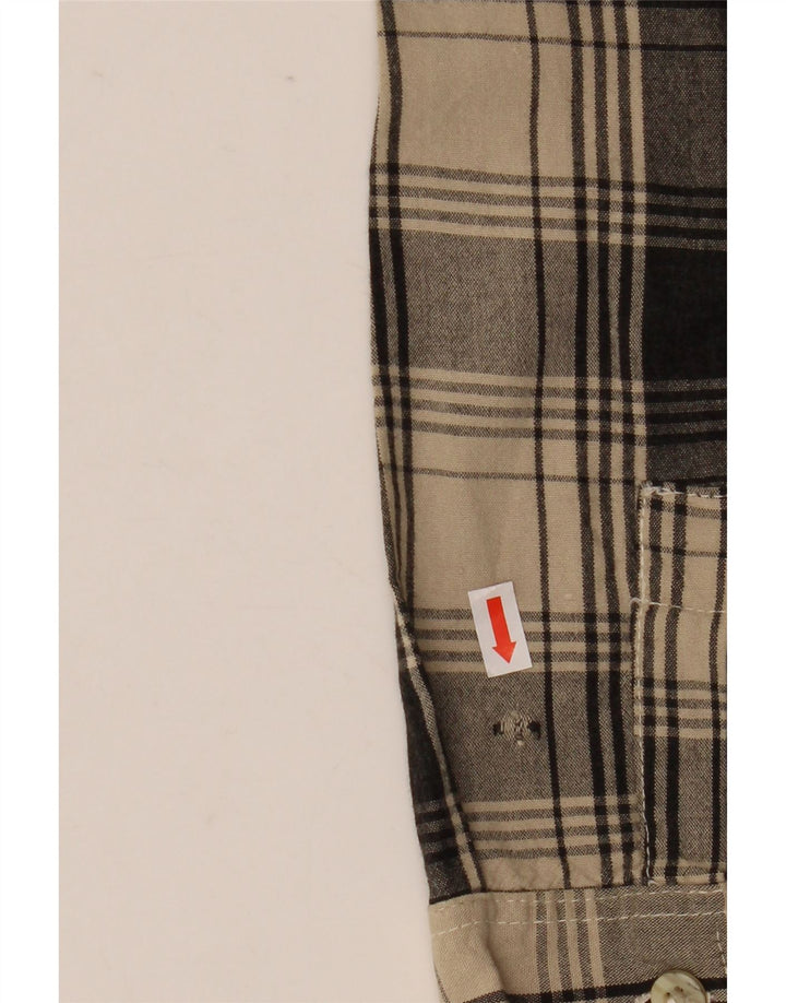 Chemise à carreaux vintage pour hommes XL Beige Check
