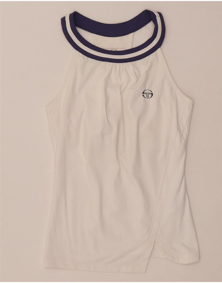 Sergio Tacchini Débardeur Femme UK 4 XS Nylon Blanc