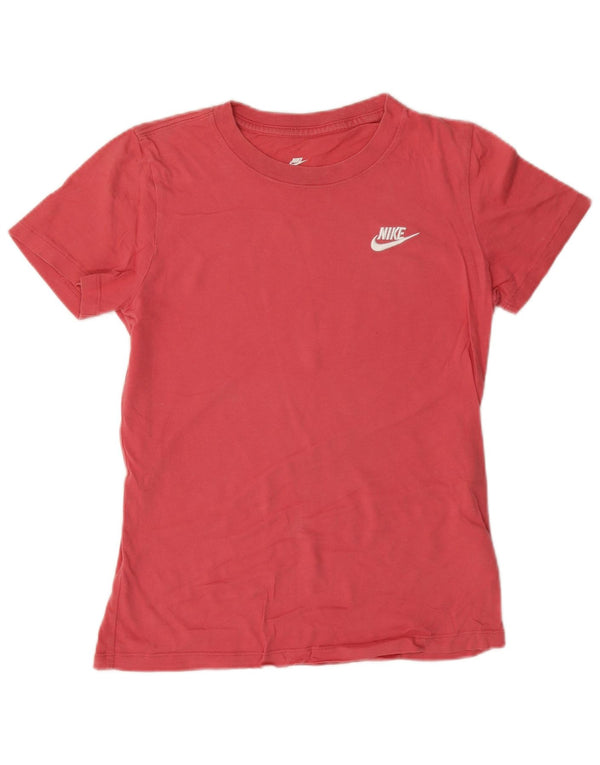 Nike T-shirt surdimensionné pour femme UK 6 XS Rose Coton