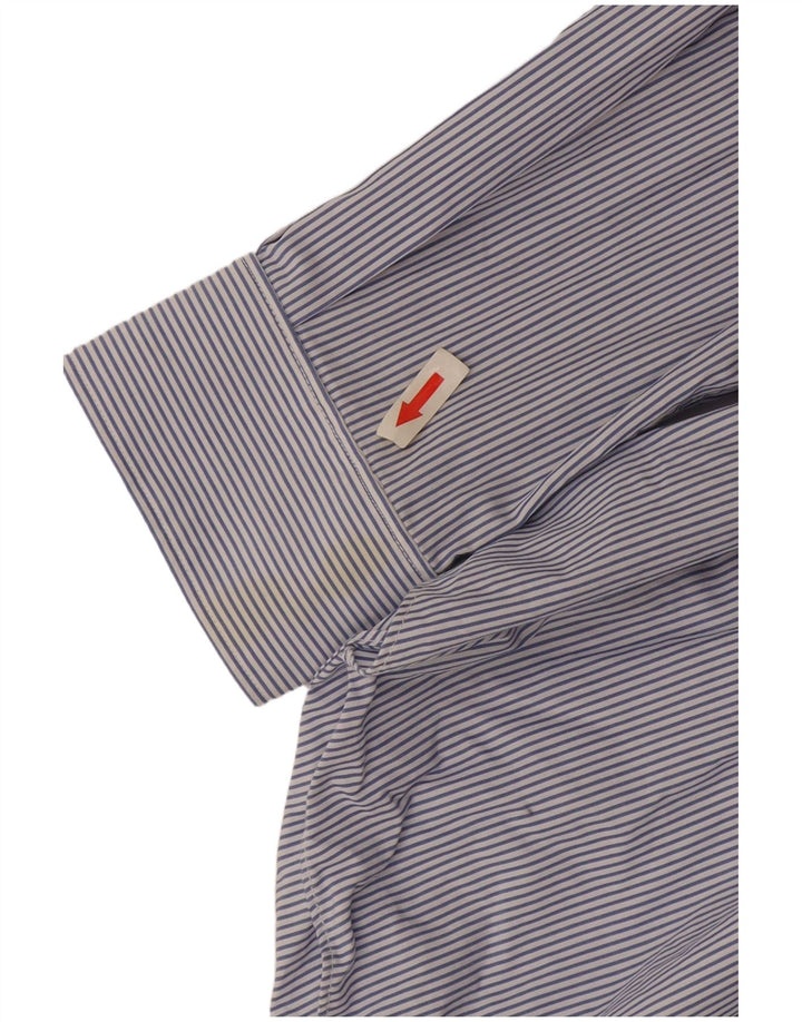 Massimo Dutti Chemise homme Taille 44 17 1/2 XL Bleu à fines rayures