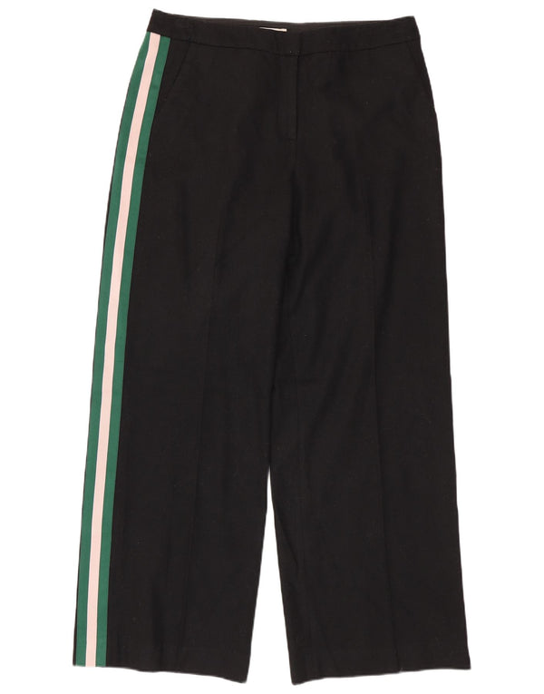 Pantalon décontracté à jambe large Boden pour femme UK 14 Large W34 L30 Noir Colourblock