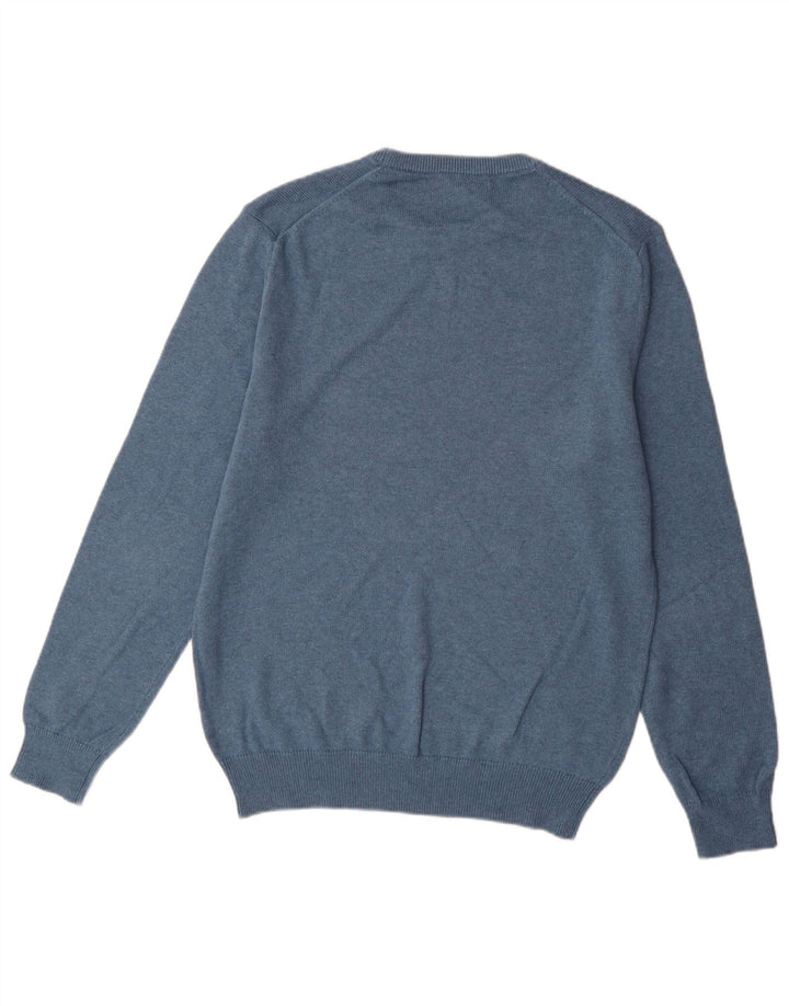 Crew Clothing Pull col rond homme en coton bleu moyen